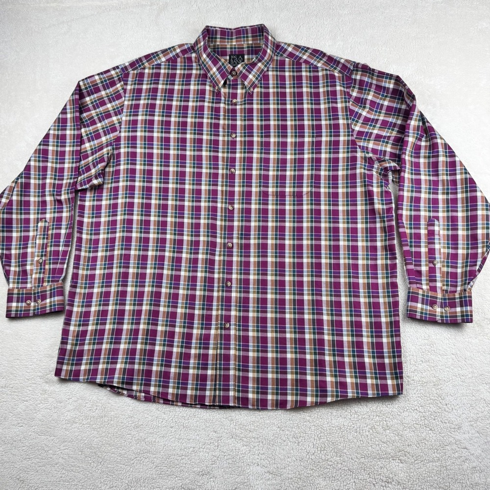 Jos. A. Bank Men's Traveler Collection XXL Plaid Button Down‎ Shirt